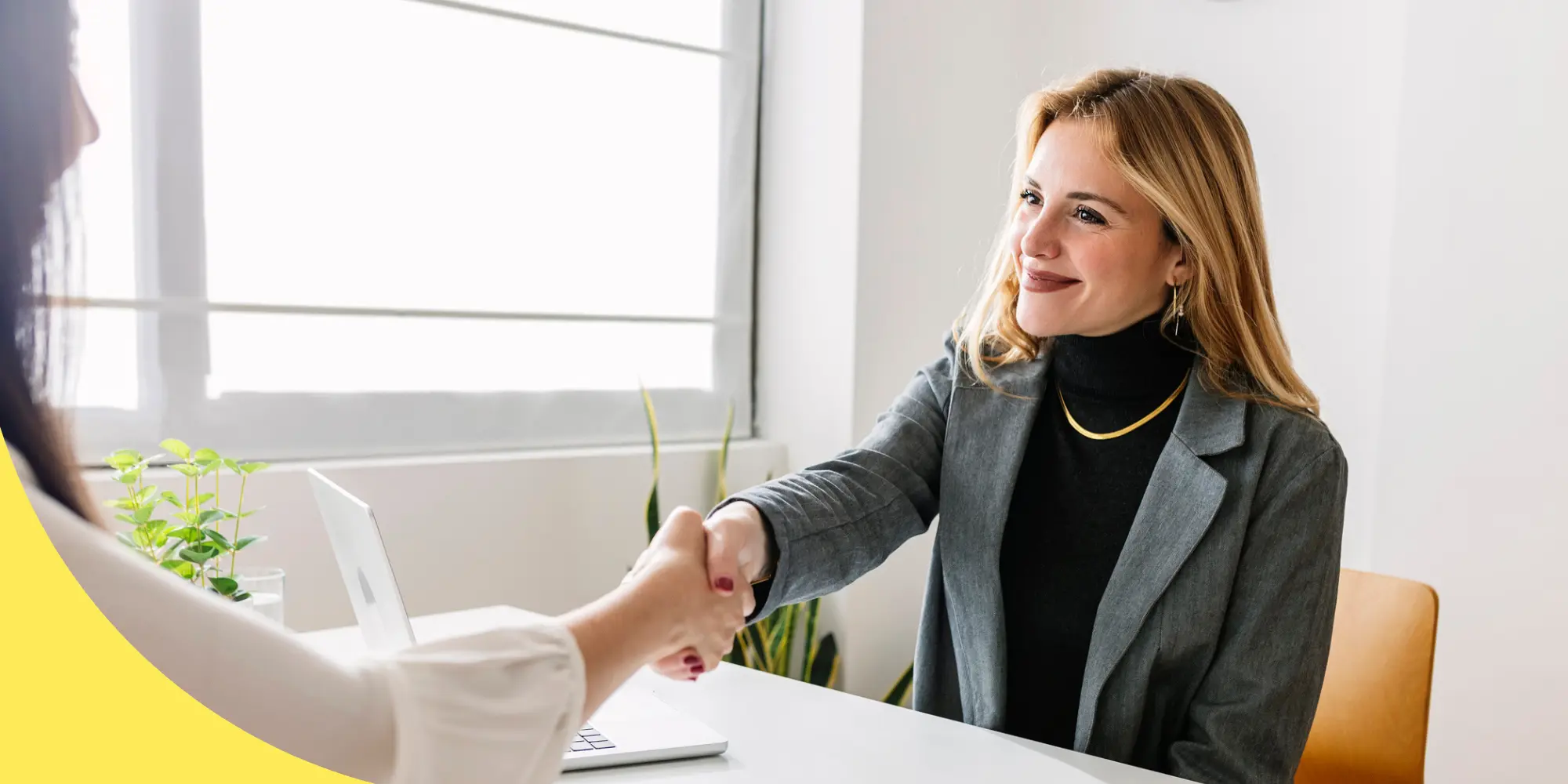 Interview handshake with confidence